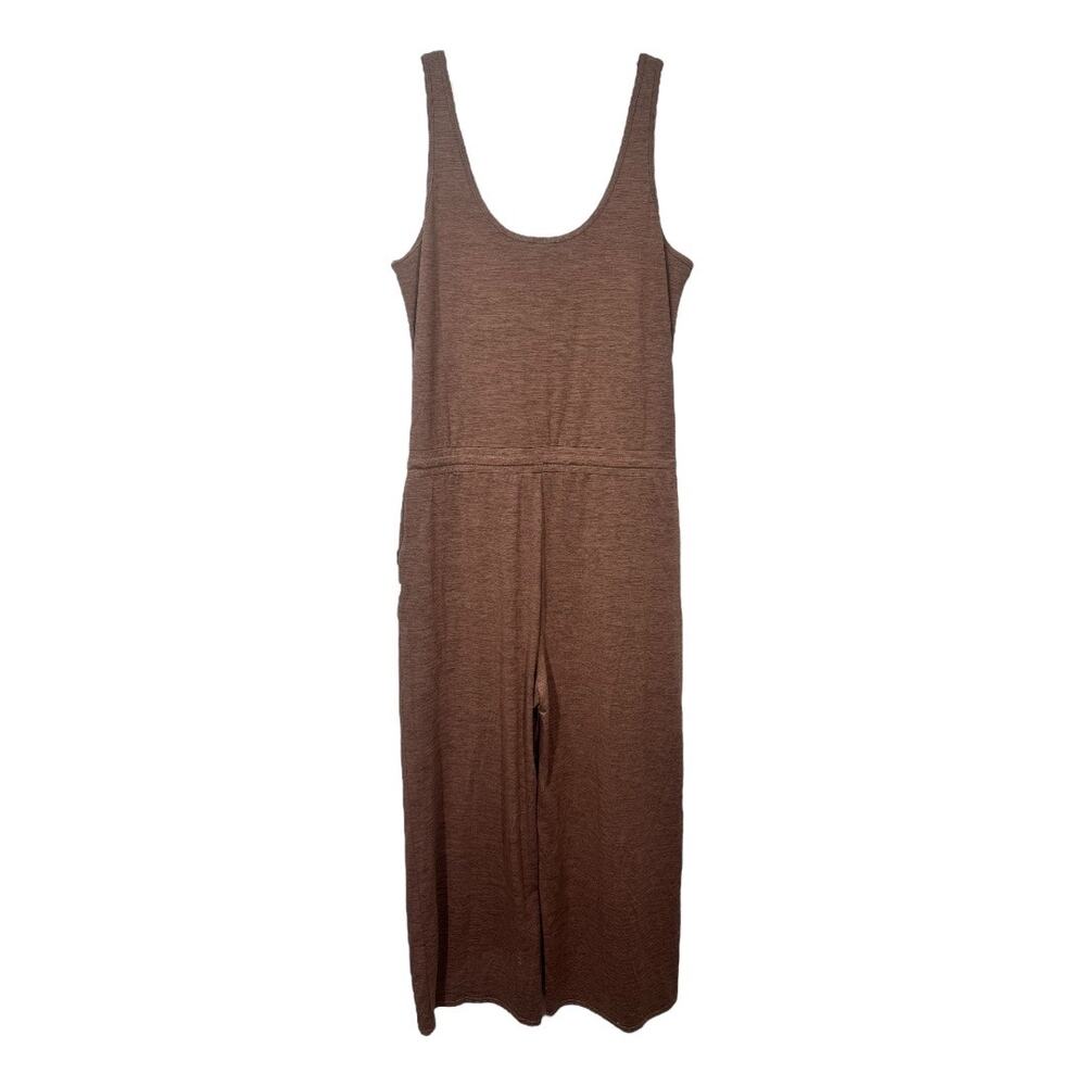 Vuori Falls Jumpsuit Almond Heather XL Wide Leg One Piece Athleisure Brown - Picture 5 of 11